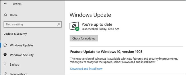As a Windows user you really don't have much of a choice and will need to install the 1903 update.
