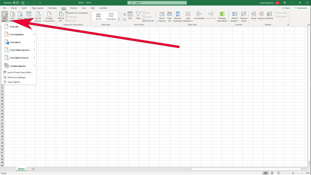 Excel tip numero tres is to learn how to use the "Get Data" function.