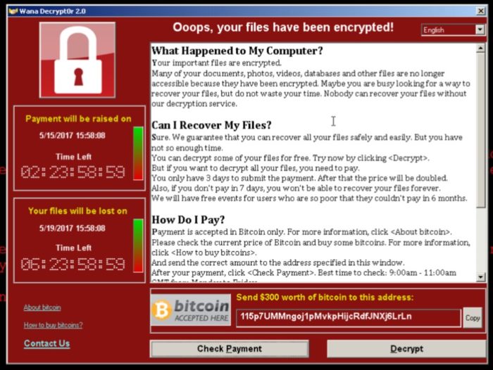 Wannacry is a ransomware attack that hijacks your computer and demands you pay the hacker bitcoin.