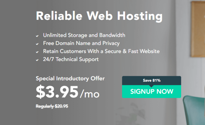 Unlimited bandwidth and storage web hosting teaser offers almost never work out.