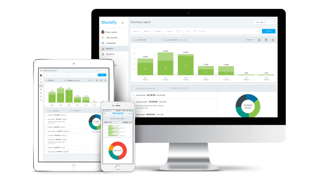 Clockify's team management software is awesome and it's free!!