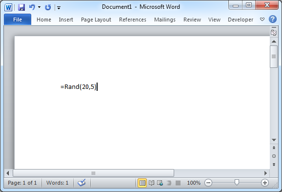 It's easy to insert radom text in Microsoft Word documents.