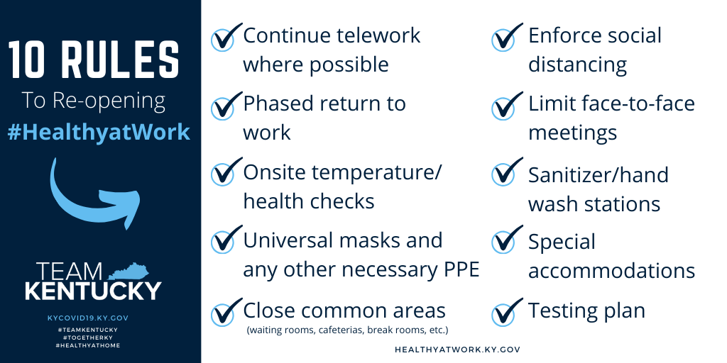 The Kentucky government sent out this flyer to businesses planning to re-open post COVID and it's actually makes some pretty good points and gives some good tips as well.
