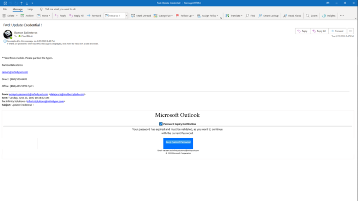 This Microsoft Oultook phishing email was really good and if you weren't paying attention you may have clicked on it.