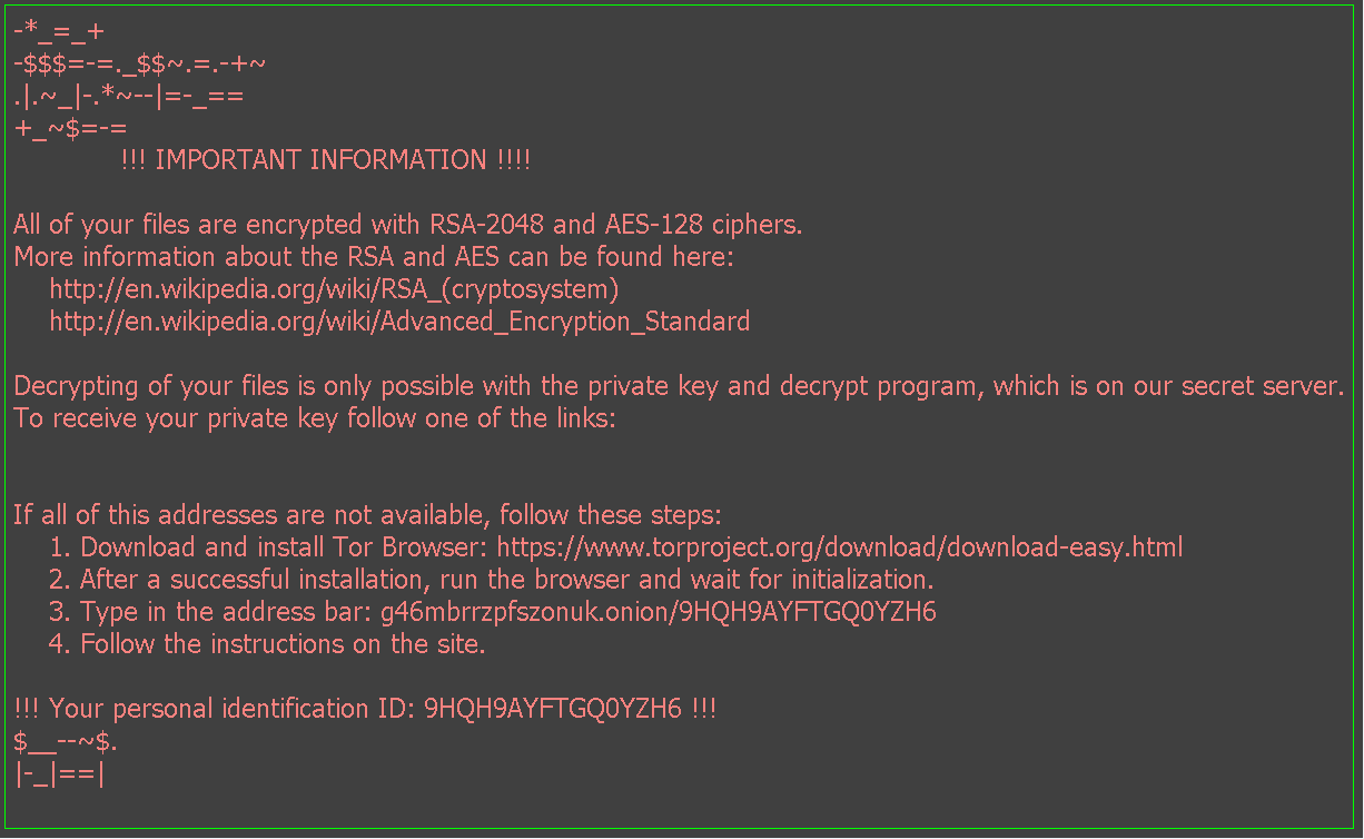 Locky ransomware was so nice that they set your wallpaper to display the instructions on how to pay them.