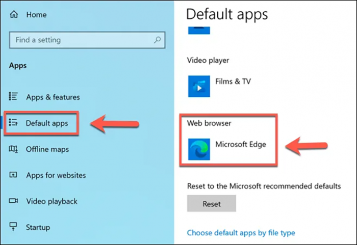 If you go to the Start Menu->Typing default apps -> And clicking the Default Apps Feature Setting you can change Edge to the browser of your choice.