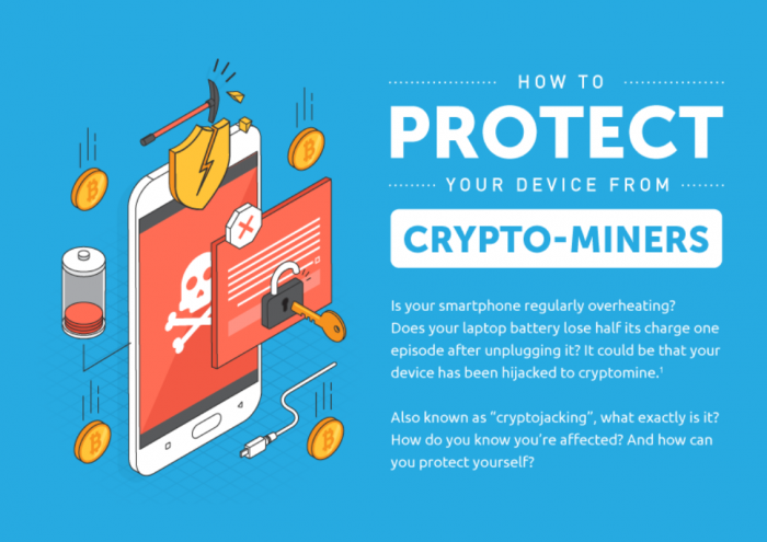 If your mobile device begins to overheat or has started losing power more quickly than usual, you may be cryptojacked.