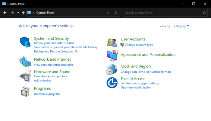 The Windows 10 control panel is slowly being phased out.