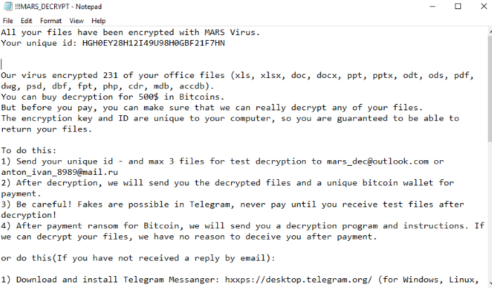 The MARS ransomware digs its heels into your data and encrypts more files than you think.